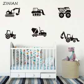 6 Vehicles Kids Room Wall Sticker Kid Wall Stickers Cars Sticker