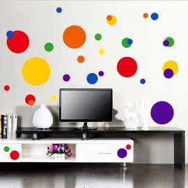 Pack Of 100 Dot Circles Polka Dots Circle Wall Stickers For Kids Bedroom