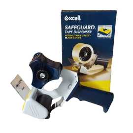 Excell Safeguard Tape Dispenser With Retractable Safety Blade Cover