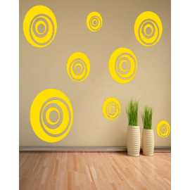 Pack of 8 - Multiple Colourfull Circle Wall Circle Stickers Wall Decoration