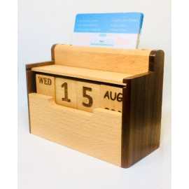 Wooden Table Pen Stand Forever Calendar Card Holder