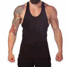 Pack Of 3 Black Combed Cotton Body Builder Vest