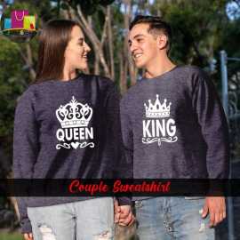 Winter Collection Attractive Sweat Shirt For Couple - Purple