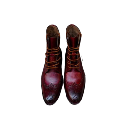 Long shoes In Pure Leather - Maroon
