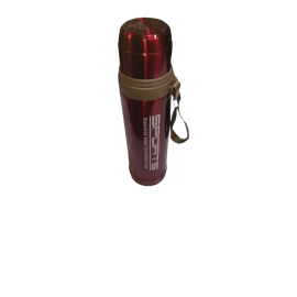 Hot And Cold Steel Vacuum Flask Red Water Bottle - 1 Piece