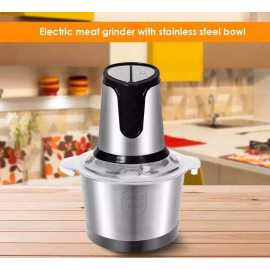Stainless Steel 2 Speeds Big Capacity Electric Meat Grinder Food Processor - Silver