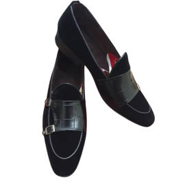 Black Monk Strap with Velvet
