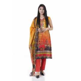 Summer Collection Digital Printed 3 Piece Lawn Suits With Daimond Lawn Dupatta - DDS-11