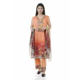 Summer Collection Digital Printed 3 Piece Lawn Suits With Chiffon Dupatta - DCS-14