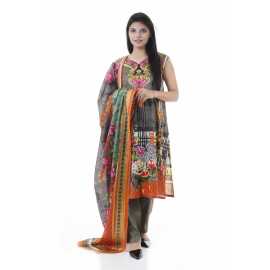 Summer Collection Digital Printed 3 Piece Lawn Suits With Chiffon Dupatta - DCS-16