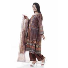 Summer Collection Digital Printed 3 Piece Lawn Suits With Chiffon Dupatta - DCS-09