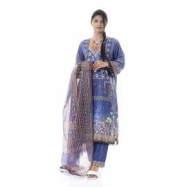 Summer Collection Digital Printed 3 Piece Lawn Suits With Chiffon Dupatta - DCS-10