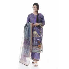 Summer Collection Digital Printed 3 Piece Lawn Suits With Chiffon Dupatta - DCS-11