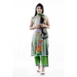 Summer Collection Digital Printed 3 Piece Lawn Suits With Daimond Lawn Dupatta - DDS-13