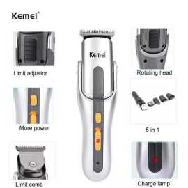 Kemei 8 In 1 Trimmer All In 1 Shavings Set - Silver