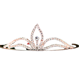 Luxury Crystal Bridal Crown Golden Crown Golden - 1 Piece