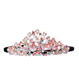 Luxury Crystal Bridal Crown Crown Black Band Exotic Headband For Girls And Babies Multicolor 1 Piece