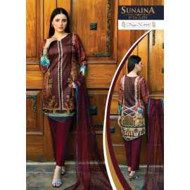 3 Pieces UnStitched Lawn Printed Suit For Ladies - 3008