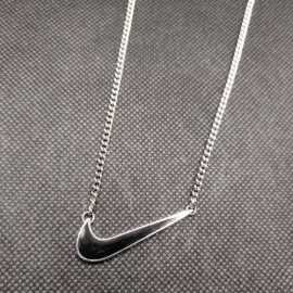 Handmade Gold Swoosh Pendant Necklace - Silver