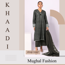 Khaadi 3Pc Unstitched Suit - Black