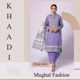 Khaadi 3Pc Unstitched Suit - Light Purple