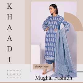Khaadi 3Pc Unstitched Suit - Blue
