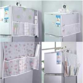 Cute Fridge Top Dust Cover With Dual Side 6 Pockets