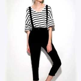 Adjustable Slim Strip Elastic Y Back Suspender 3 Clip Belt For Women