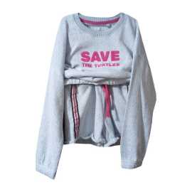 Full Sleeve Summer Girl's Top And Short For Gym - Blue