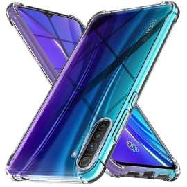 Realme XT - Four corner Transparent Silicon Anti-Shocked Proof Case- New Crystal Back Mobile Cover