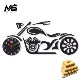 Wall Clock 3D bike style  44x21 inches Wooden Watch Design Decoration Quartz Numeric