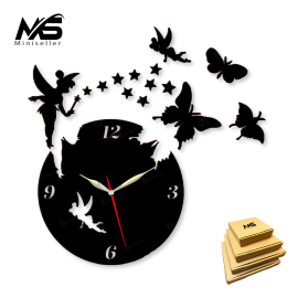 Wooden Fairy Clock 12 ; 12 diameter wall clock in Pakistan