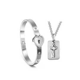 Love Lock Bracelet and Key Necklace
