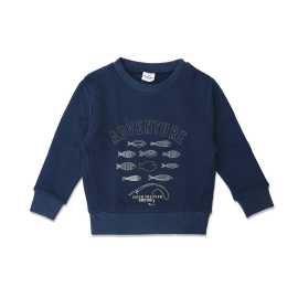 Jersey Fabric L'Oeil Sweatshirt - Dark Blue