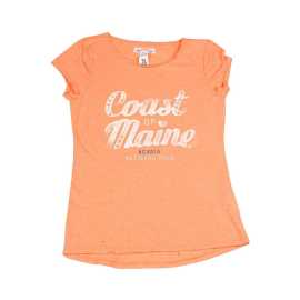 Cotton Fabric Round Neck T-Shirt - Orange