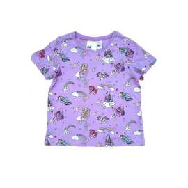 H & M Cotton Fabric Printed T-Shirt - Purple