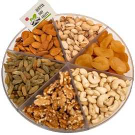 Large 6-Sectional Mix Dry Fruit 6 Item Gift Basket - Pack of 1KG