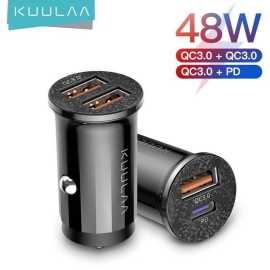 KUULAA 48W Dual QC Ports Fast Charging USB Car Charger Adapter