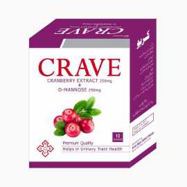 CRAVE Nutritional Supplements Cranberry Extract + D-Mannose - Pack of 10 Sachet