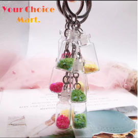Antique 3 In 1 Bottle Keychain With Glitter For Boy's & Girl's - 1 Piece