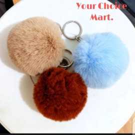 Pom Pom Fluffy Ball Keychain For Girl's And Boy's - 1 Piece