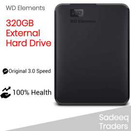 WD 320GB Western Digital USB 3.0 Speed External Hard Drive - Black