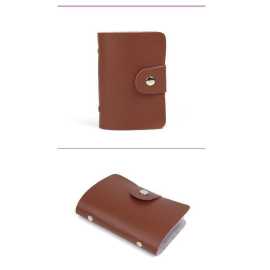 24 Bits Card Holder Pu Leather Wallet - Brown