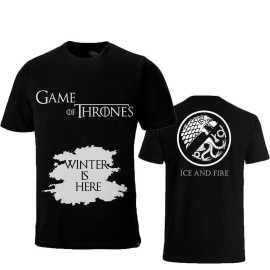 Game Of Thrones Printed Black T-Shirt
