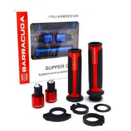 Barracuda RSD-3 Aluminum Motorcycle Handle Bar Soft Grip Pair  - Red