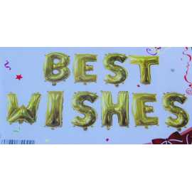 Best Wishes Golden Foil Balloons Set