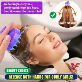 Hair Wash Massage Brush Silicone Head Anti Dandruff Shampoo Haircare Massager Comb