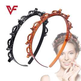 1 Piece Black Hair Band with Clips For Women