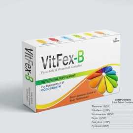 Vitafex-B Folic Aacid & Vitamin-B Complex Nutritional Supplements - 20 Capsules