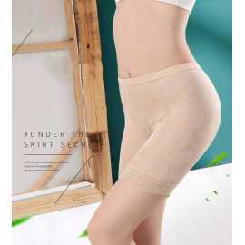 Lace Women Safety Short Pants Beige